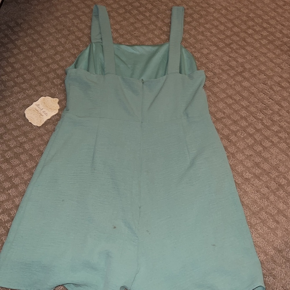 Altar'd State Teal Ruffle Romper - Picture 5 of 5